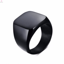 Fashion Designs Stainless Steel One Black Finger Ring